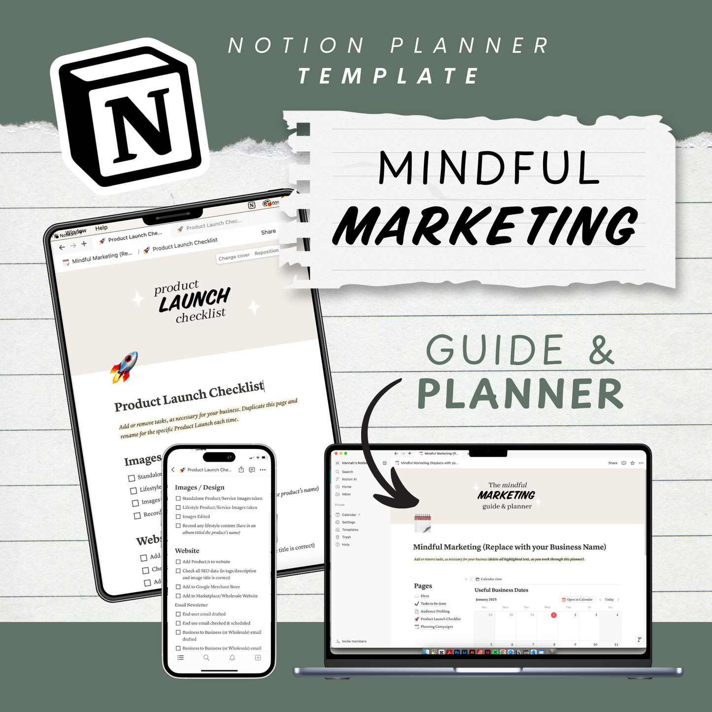 Marketing Notion Planner for Creative Business Owners